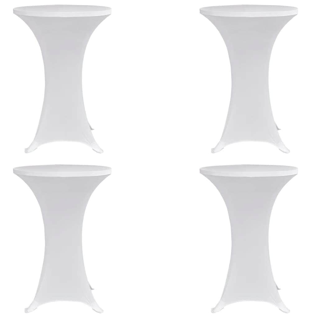 Standing Table Cover 70 cm White Stretch 4 pcs - Simple deals