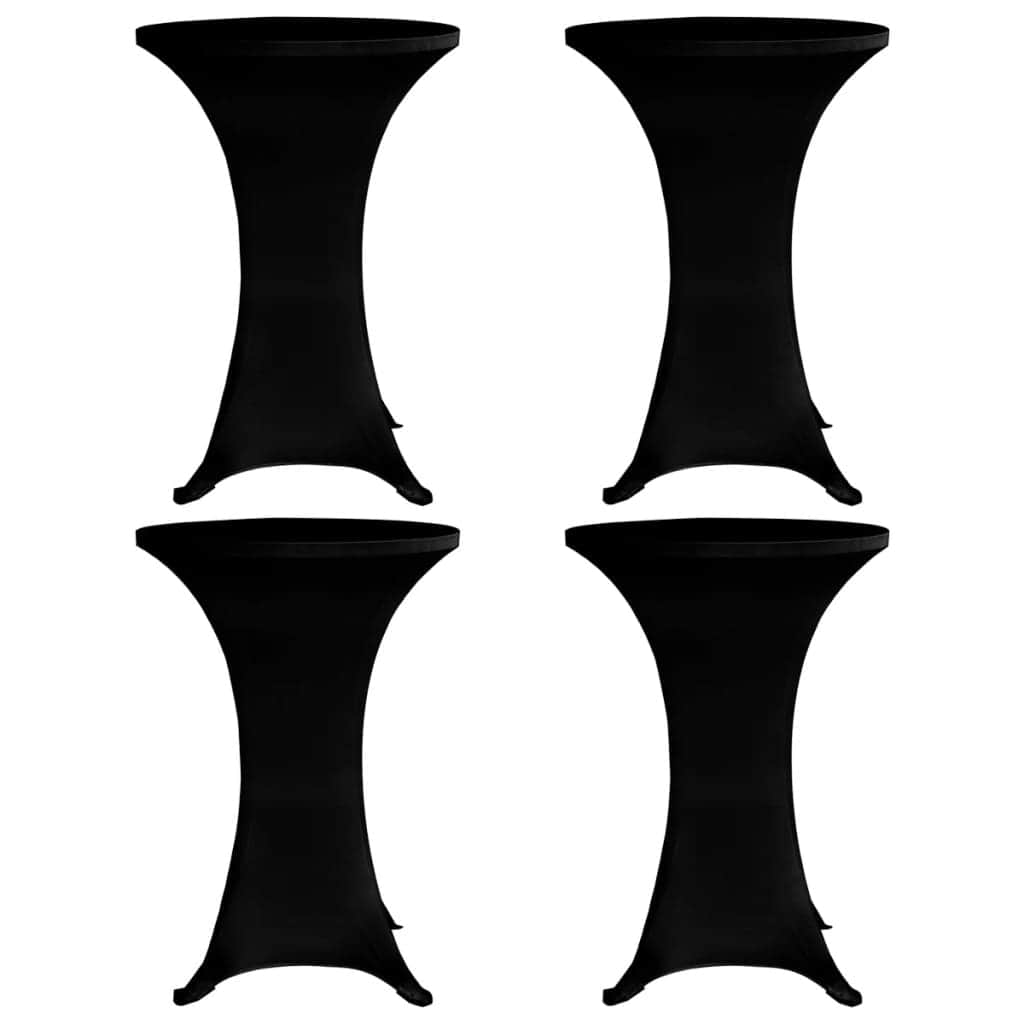 Standing Table Cover 80 cm Black Stretch 4 pcs - Simple deals
