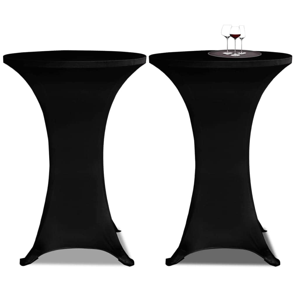 Standing Table Cover 80 cm Black Stretch 4 pcs - Simple deals
