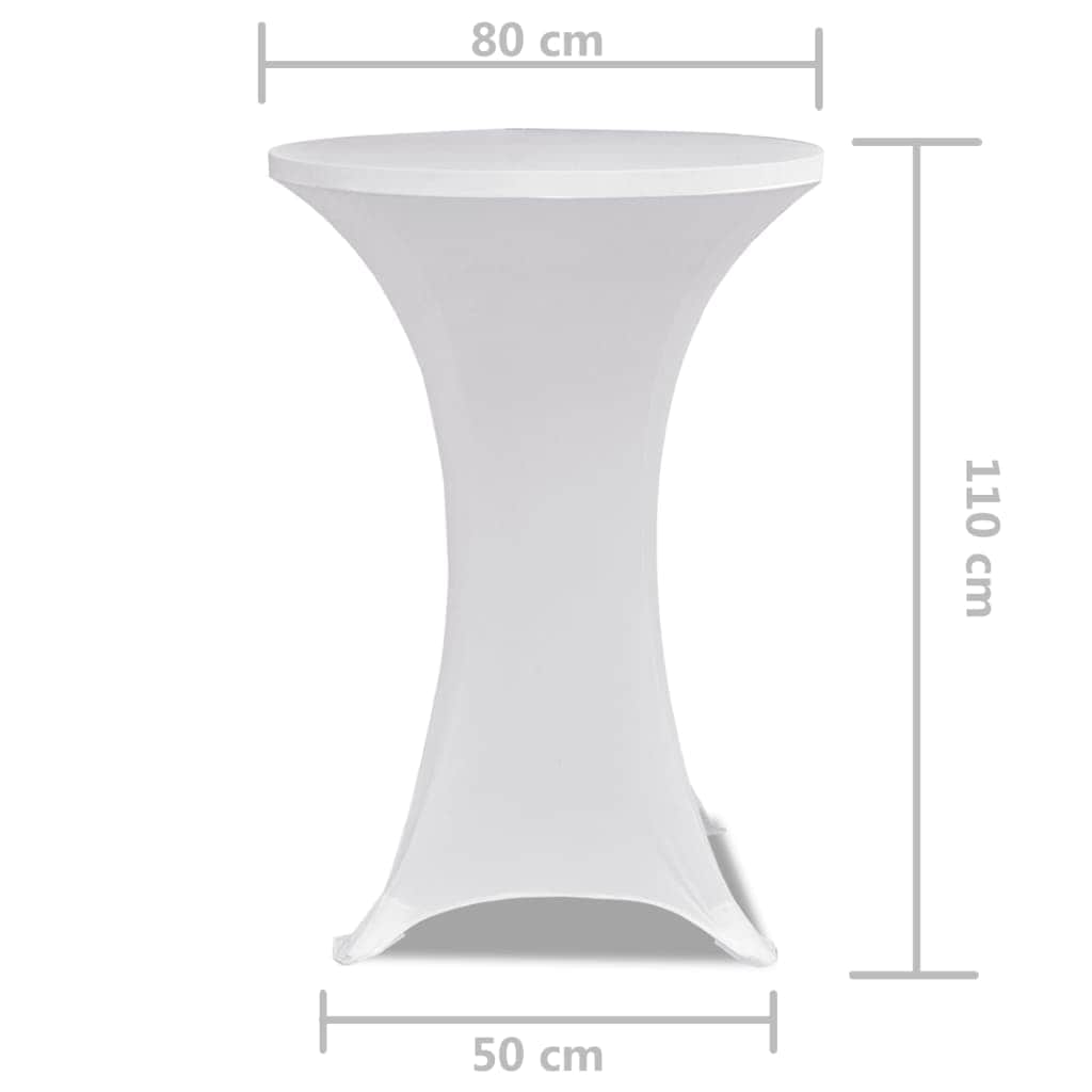 Standing Table Cover 80 cm White Stretch 2 pcs