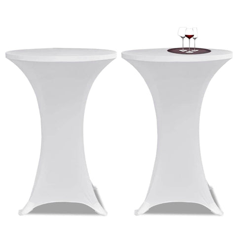 Standing Table Cover 80 cm White Stretch 2 pcs