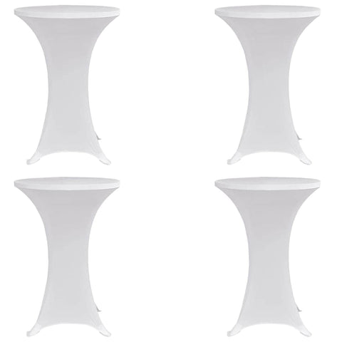 Standing Table Cover 80 cm White Stretch 4 pcs