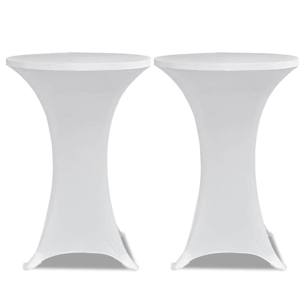 Standing Table Cover 80 cm White Stretch 4 pcs - Simple deals