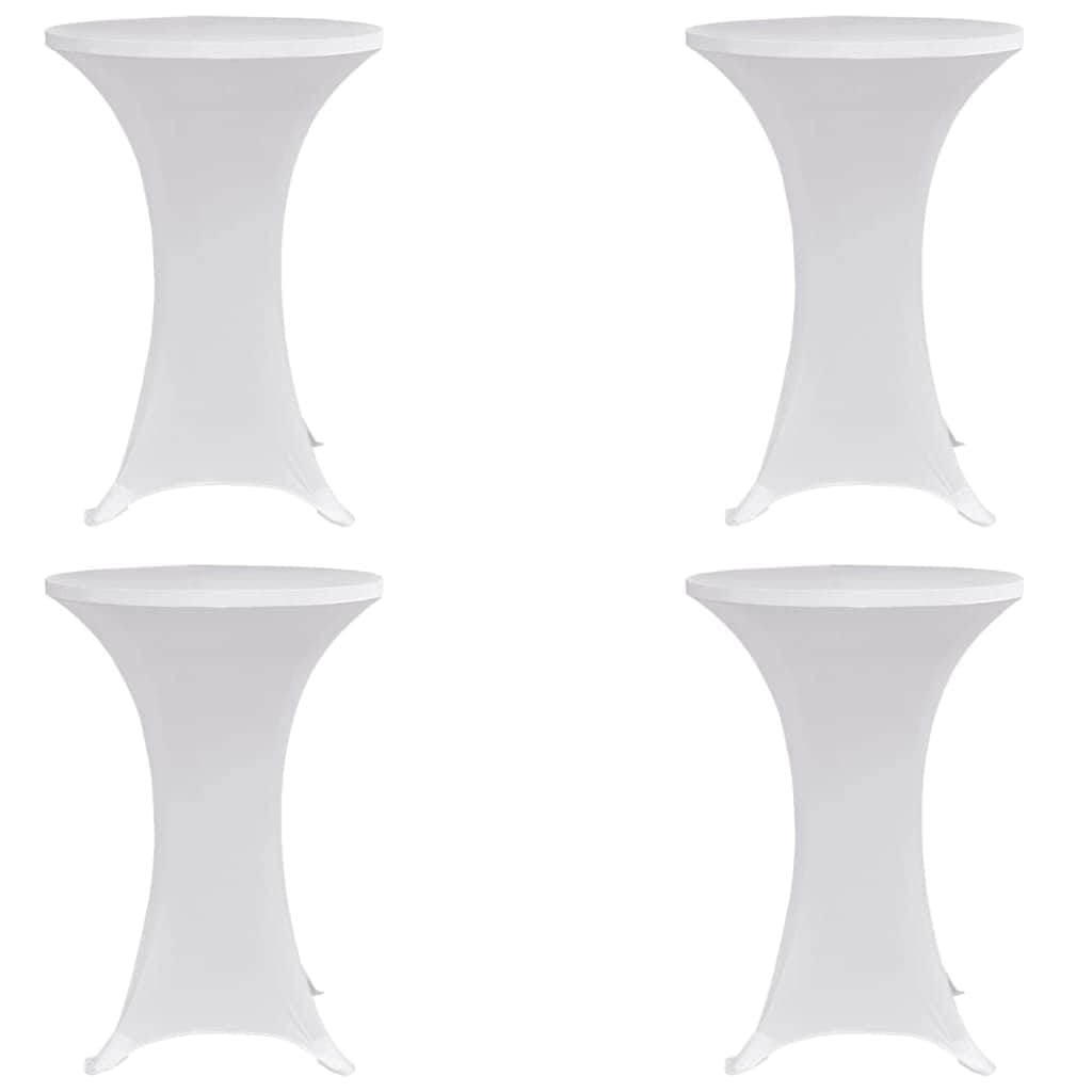 Standing Table Cover 80 cm White Stretch 4 pcs - Simple deals