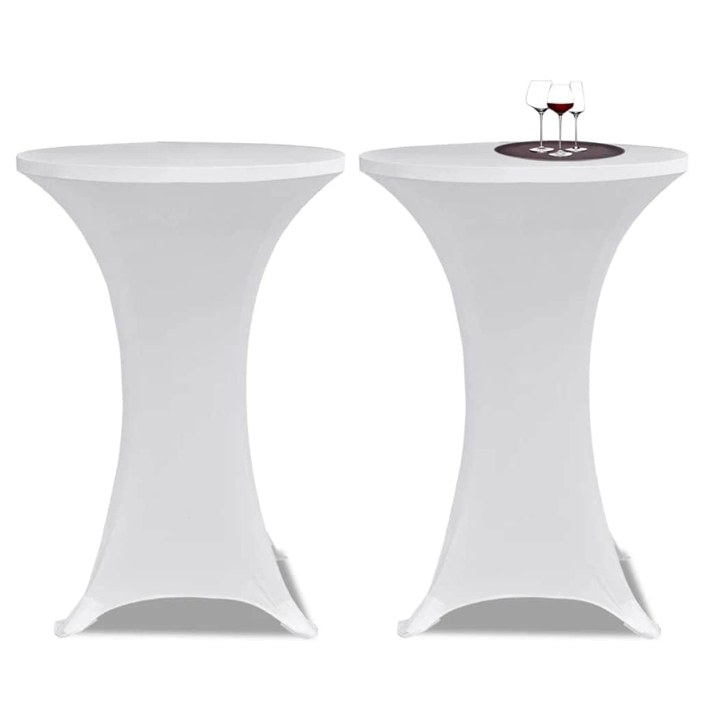Standing Table Cover 80 cm White Stretch 4 pcs - Simple deals