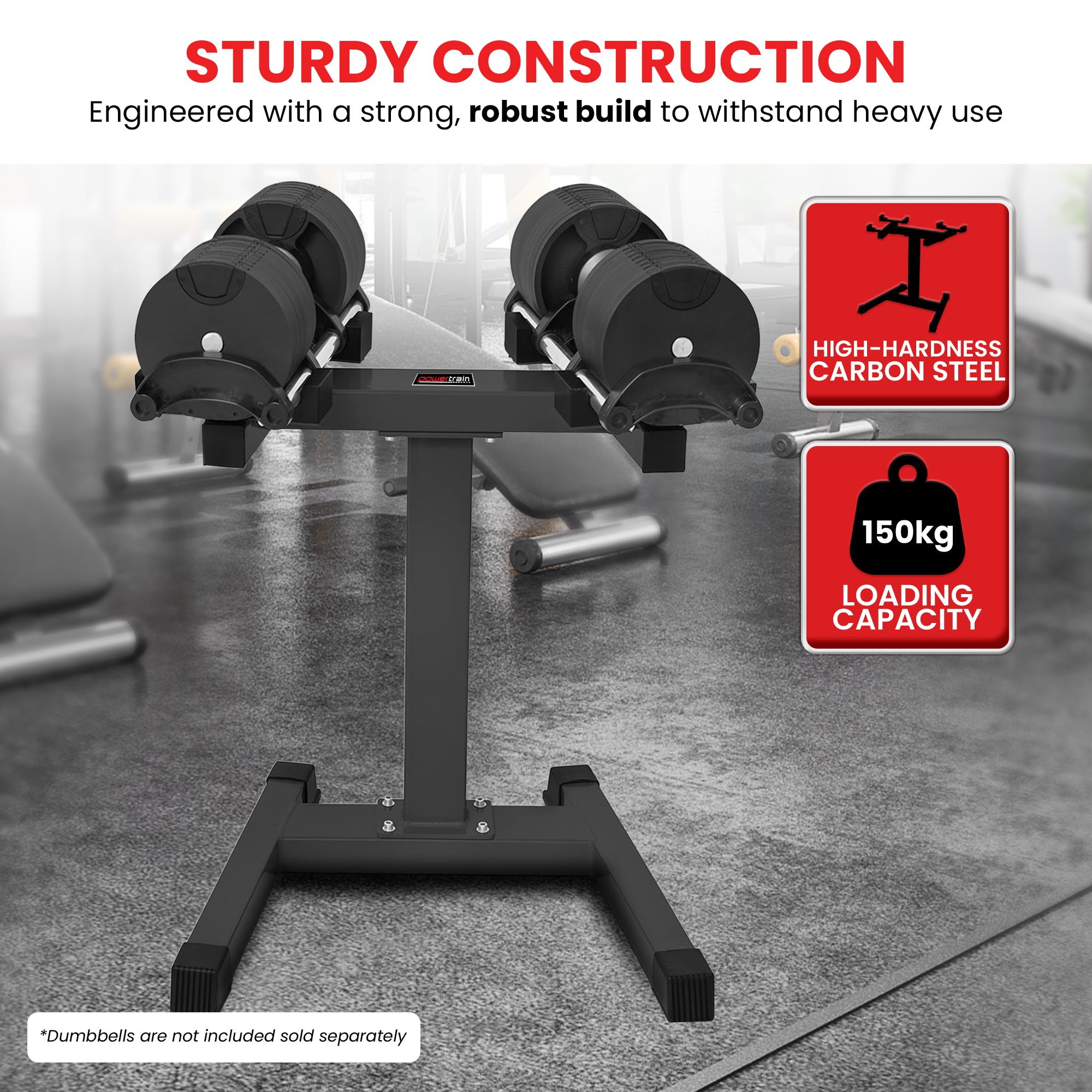 Adjustable Dumbbell Stand 150kg Rack | Simpledeals