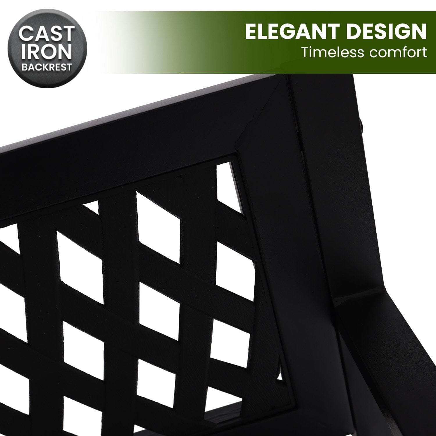 Steel Outdoor Garden Bench - Lattice with outdoor living