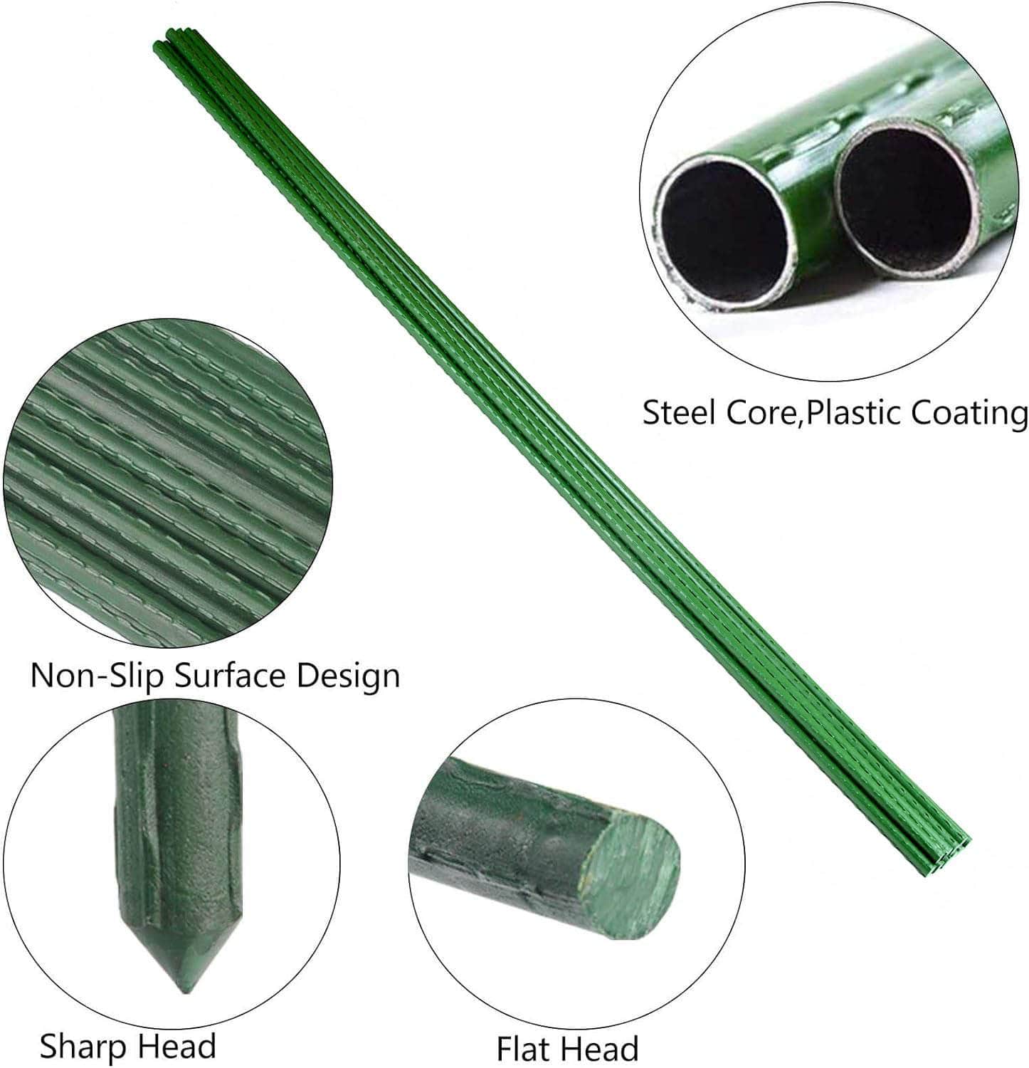 Steel Stakes For Garden Plant Support (11Mm X 180Cm)