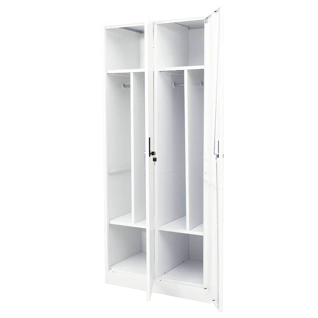 Steel Storage Wardrobe Cabinet Freestanding Clothes Closet with Hanging Rail