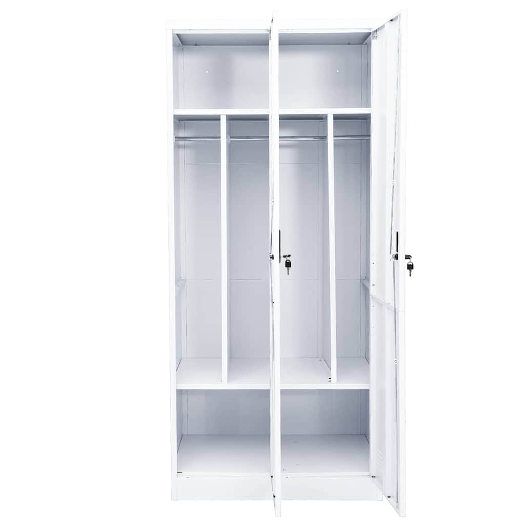 Steel Storage Wardrobe Cabinet Freestanding Clothes Closet with Hanging Rail