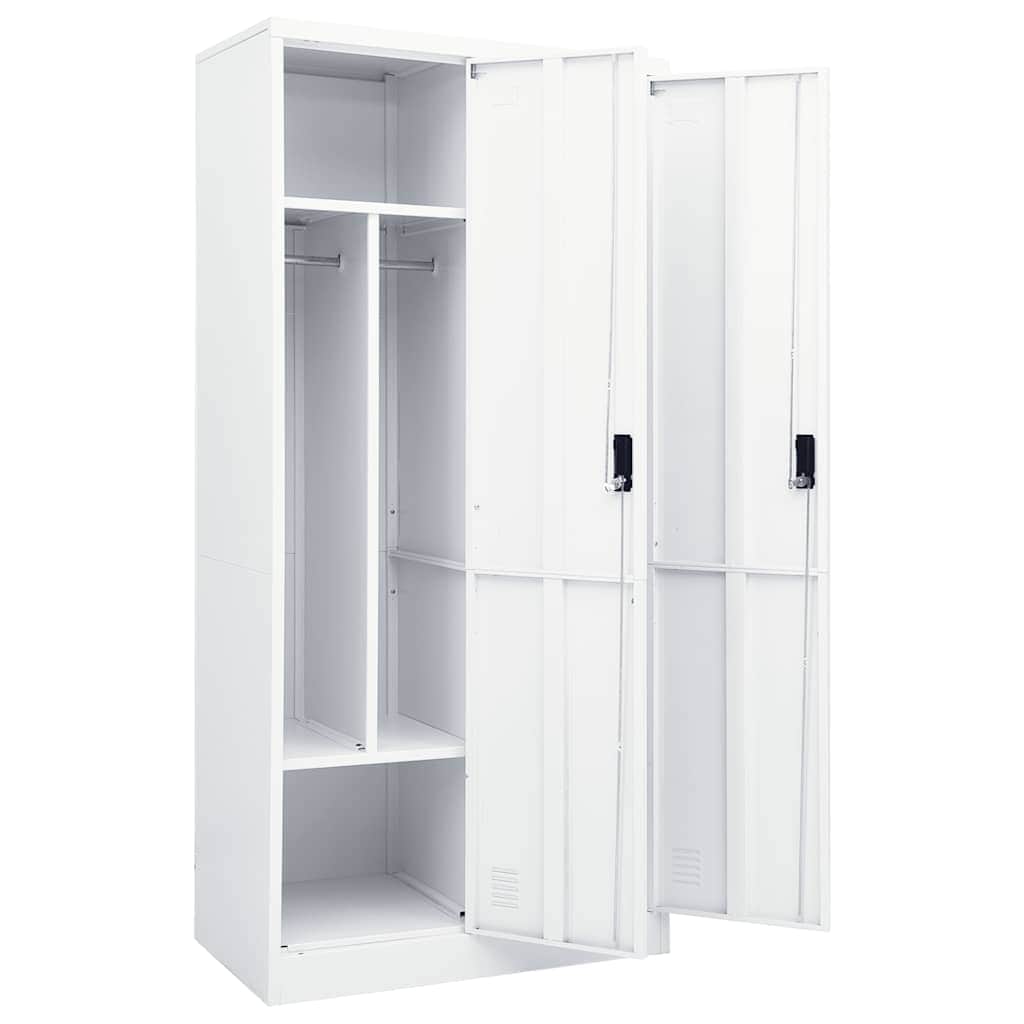 Steel Storage Wardrobe Cabinet Freestanding Clothes Closet with Hanging Rail