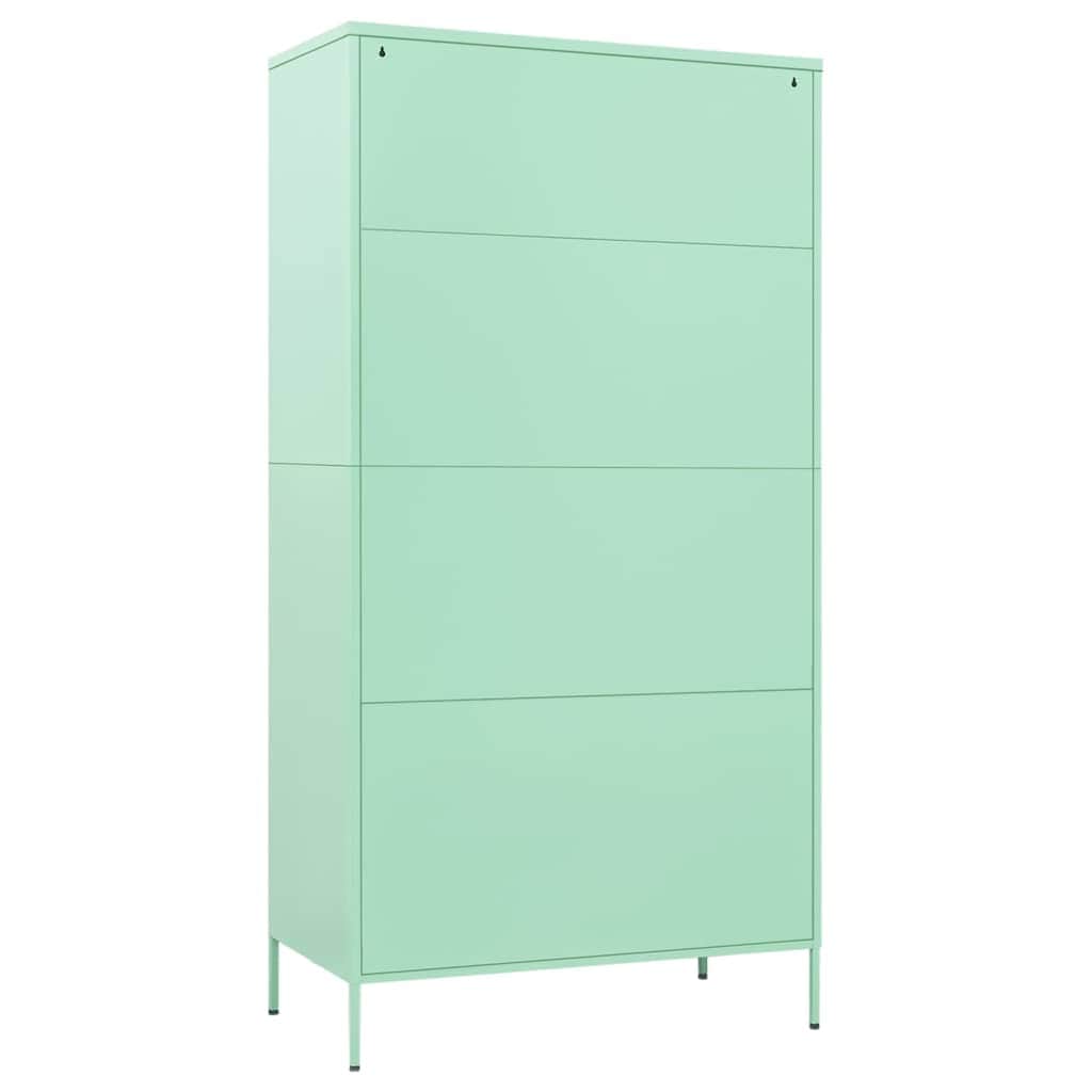 Steel Storage Wardrobe Cabinet Freestanding Clothes Organizer with Hanging Rail