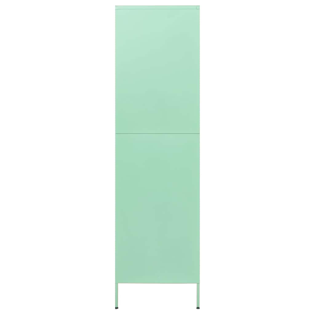 Steel Storage Wardrobe Cabinet Freestanding Clothes Organizer with Hanging Rail