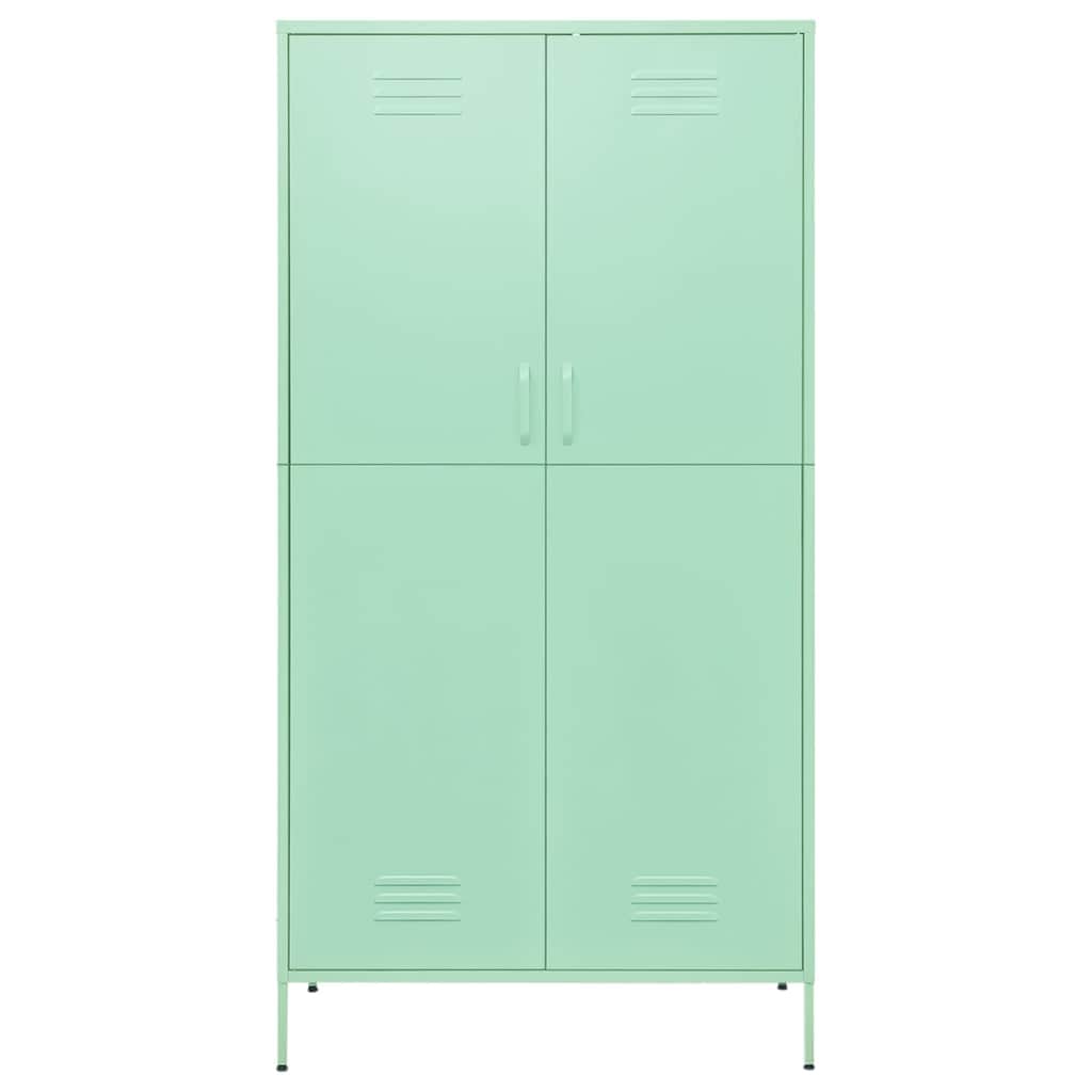 Steel Storage Wardrobe Cabinet Freestanding Clothes Organizer with Hanging Rail