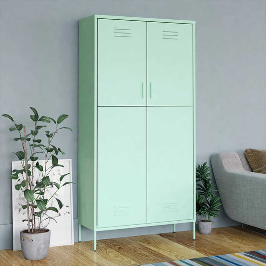 Steel Storage Wardrobe Cabinet Freestanding Clothe Organizer