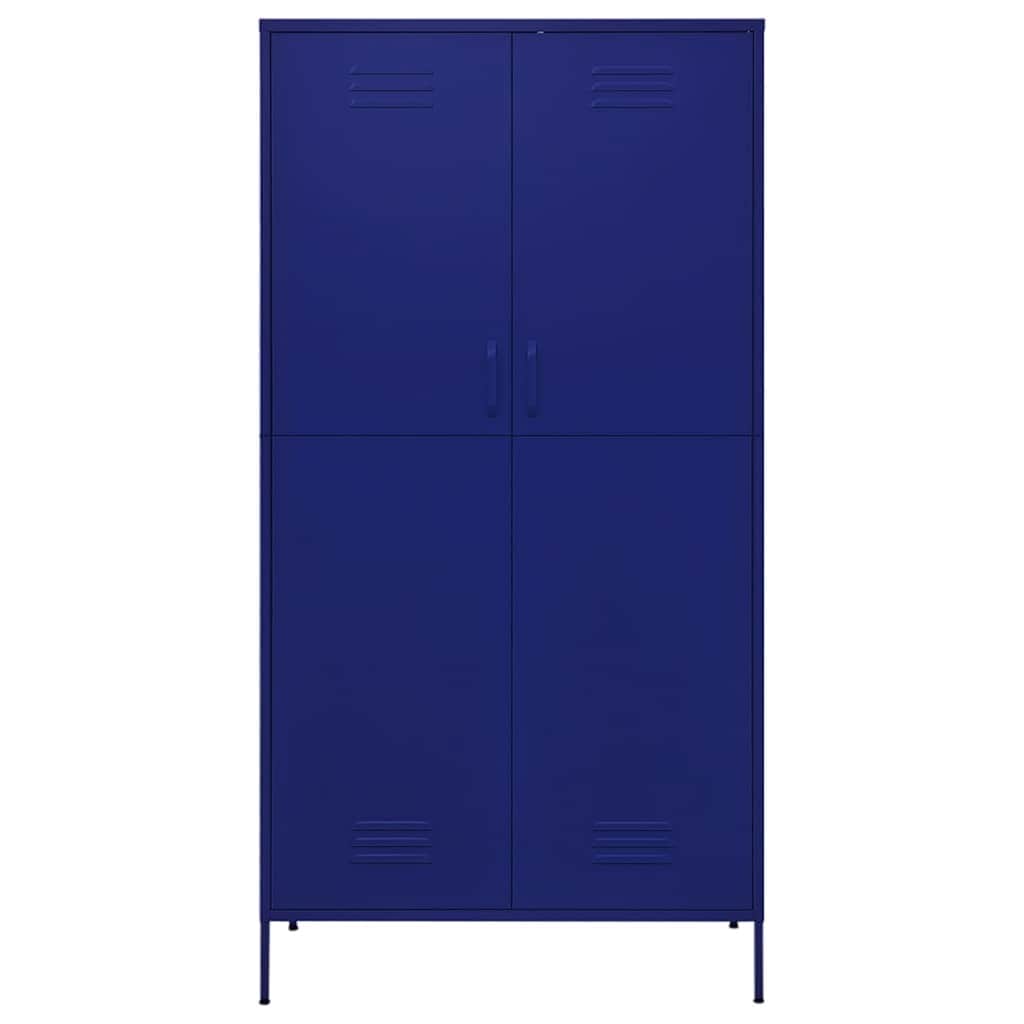 Steel Storage Wardrobe Cabinet Freestanding Clothes Organizer with Hanging Rail