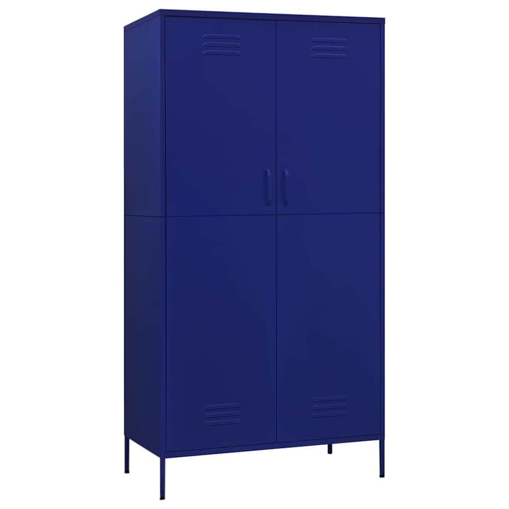 Steel Storage Wardrobe Cabinet Freestanding Clothes Organizer with Hanging Rail
