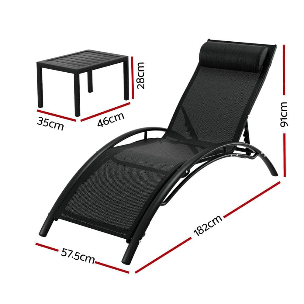Steel Table and Chairs Patio Furniture Garden Lounger Outdoor Set with Steel finish