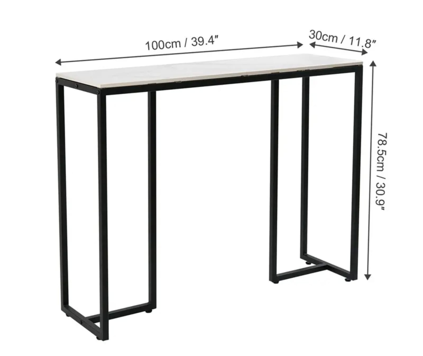 Stone Marble Console - Marble & Black, Coffee Tables