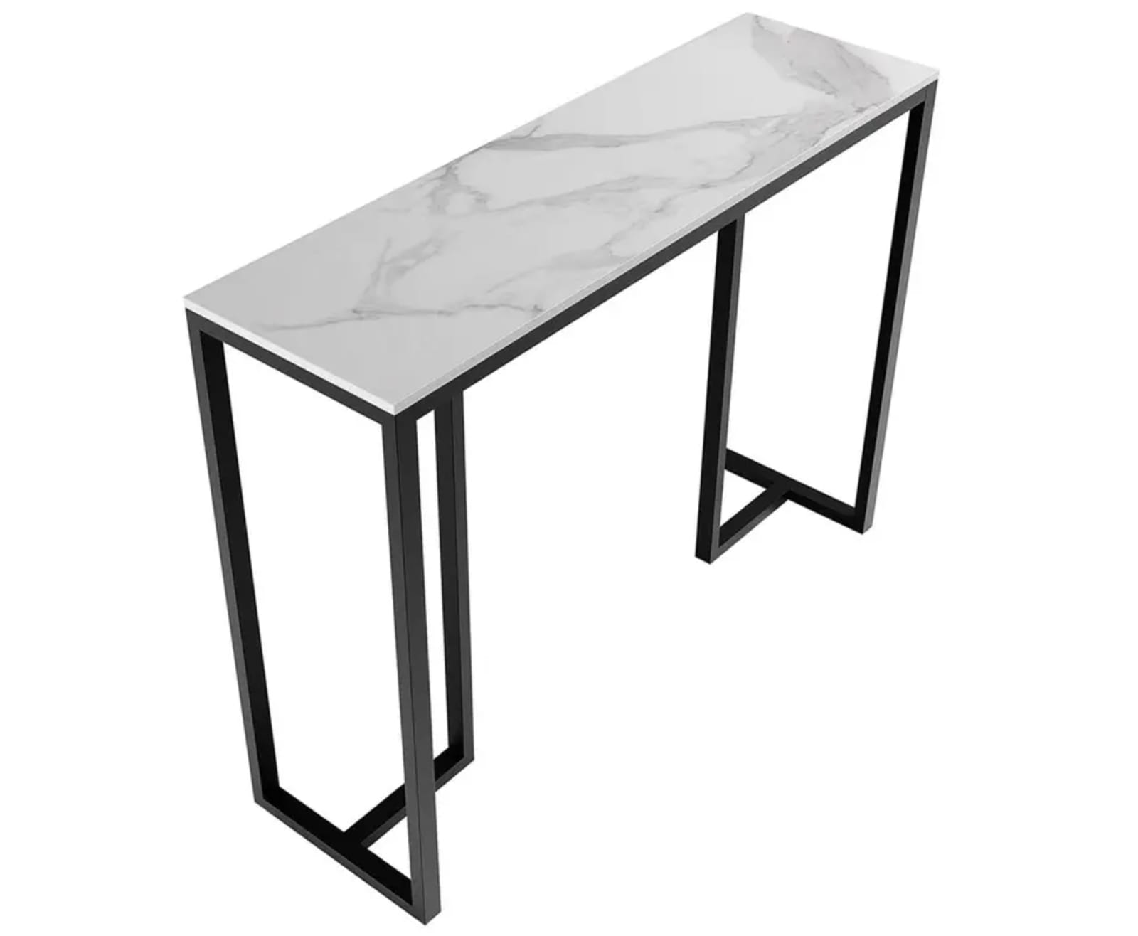 Stone Marble Console - Marble & Black, Black colour