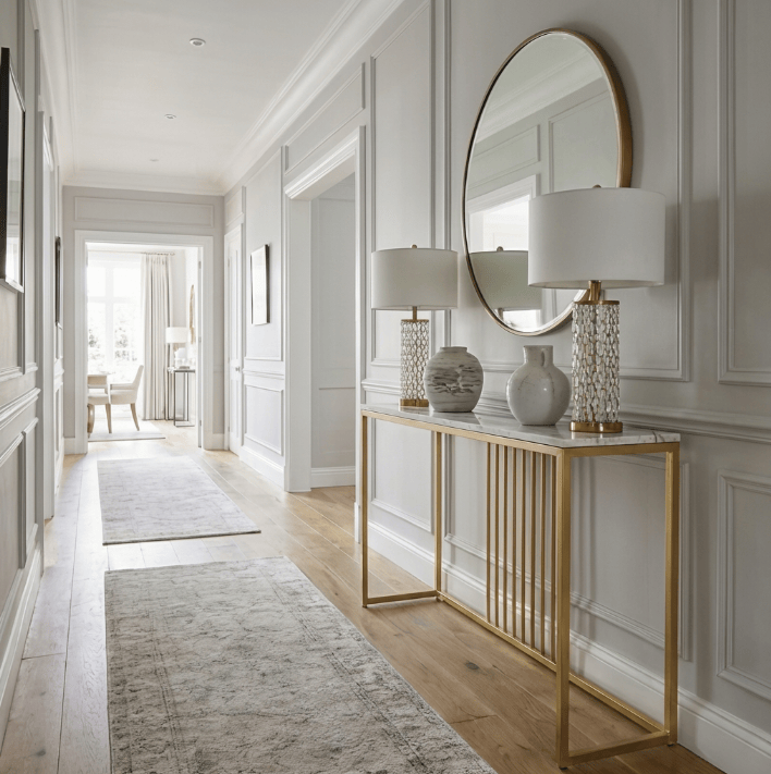 Stone Marble Console - Marble & Gold