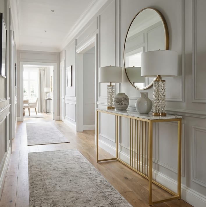 Stone Marble Console - Marble & Gold | Gold colour