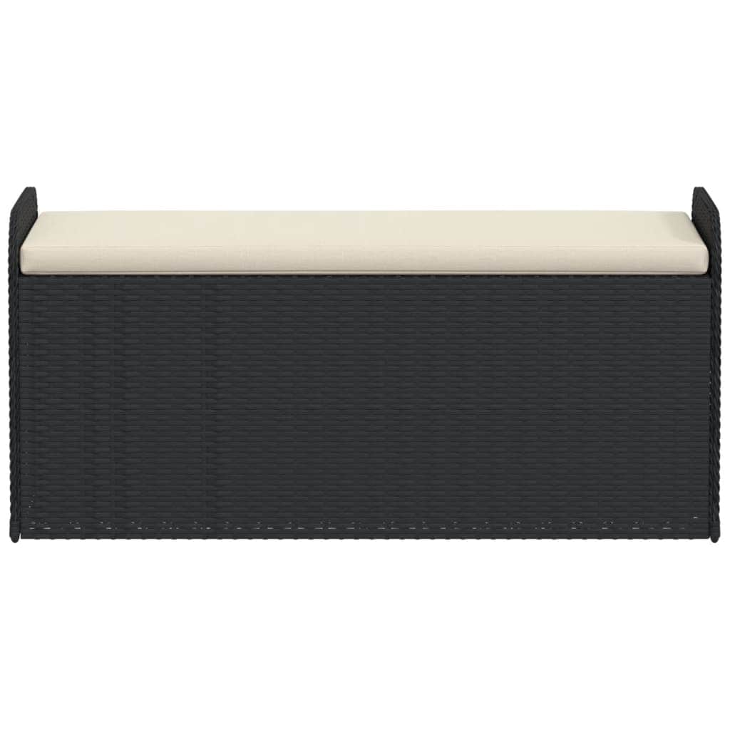 Storage Bench with Cushion Black | Outdoor Benches