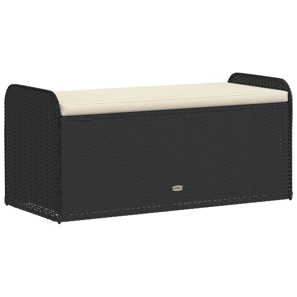 Storage Bench with Cushion Black | Black colour
