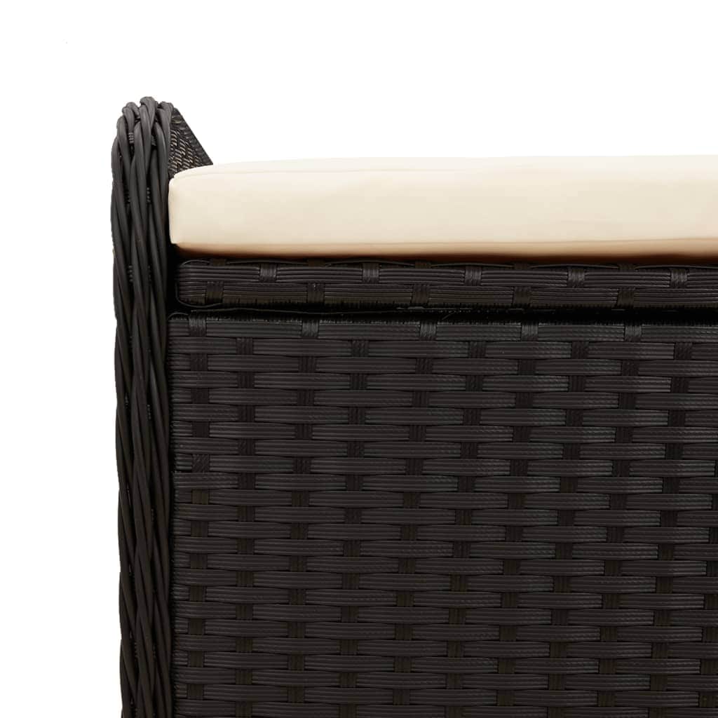 Storage Bench with Cushion Black with Black colour