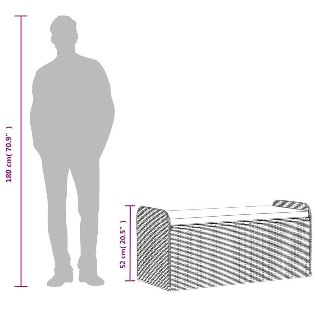 Storage Bench with Cushion Black - Black colour