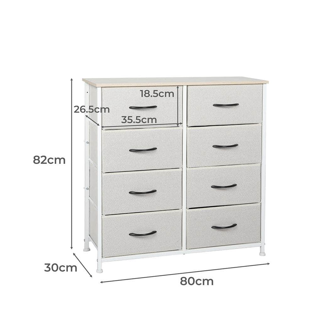 Storage Cabinet Tower Chest Beige-Stylish