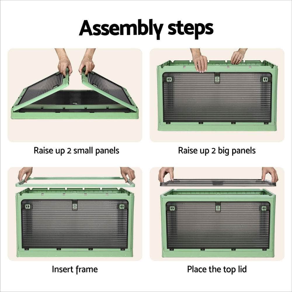 Storage Container Foldable Stackable Large 5 Sides Open