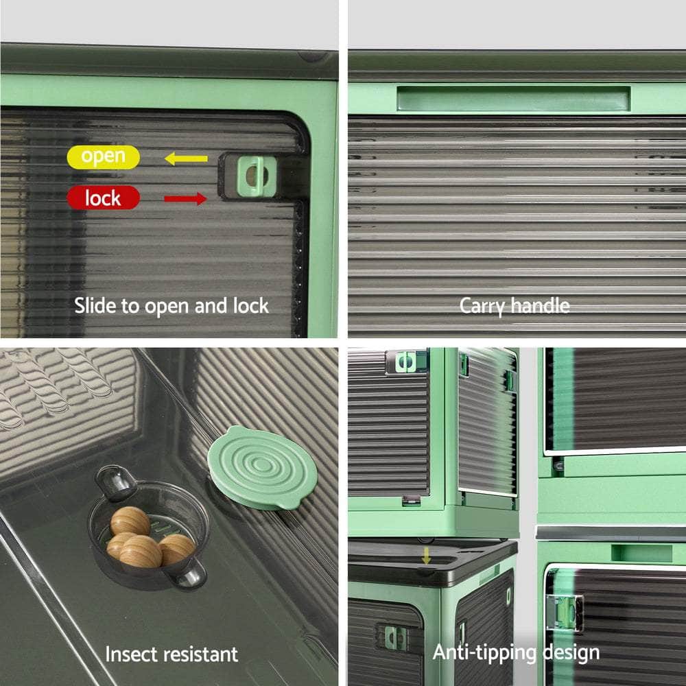Storage Container Foldable Stackable Large 5 Sides Open