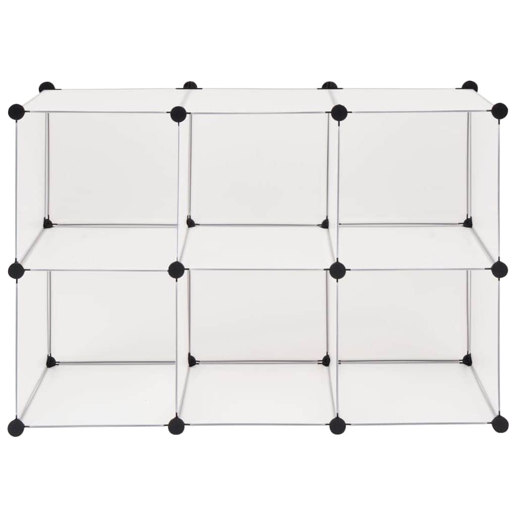 Storage Cube Organiser with 6 Compartments White