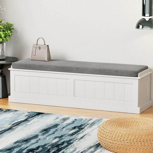Storage Ottoman Blanket Box 140cm Fluted Grey | 140Cm