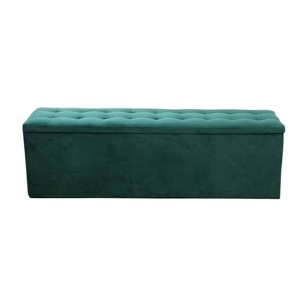 Storage Ottoman Blanket Box 140cm Velvet Green