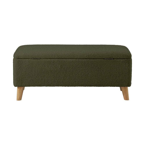 Storage Ottoman Blanket Box Chest Toy Foot Stool Bench Seat Sherpa Green