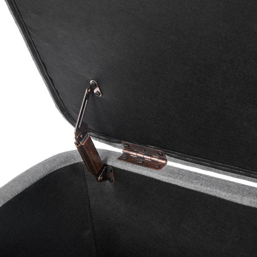 Storage Ottoman Foot Stool Linen Couch Bench Blanket Box