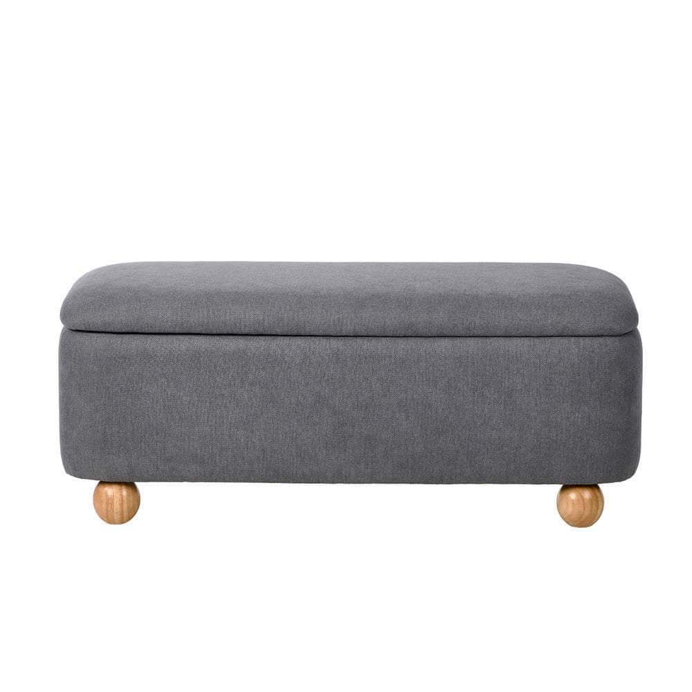 Storage Ottoman Foot Stool Linen Couch Bench Blanket Box