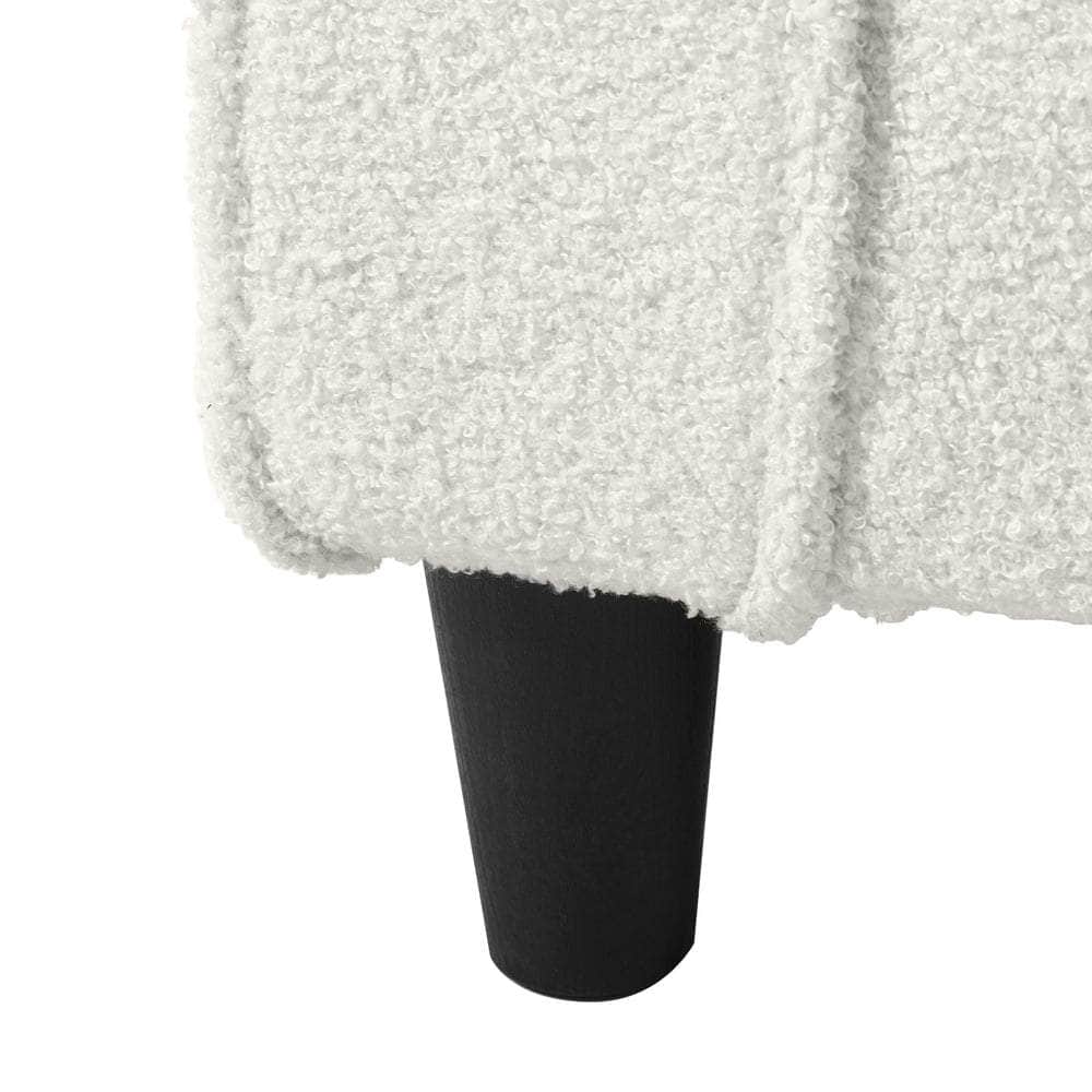 Storage Ottoman  Sherpa Fabric Large White