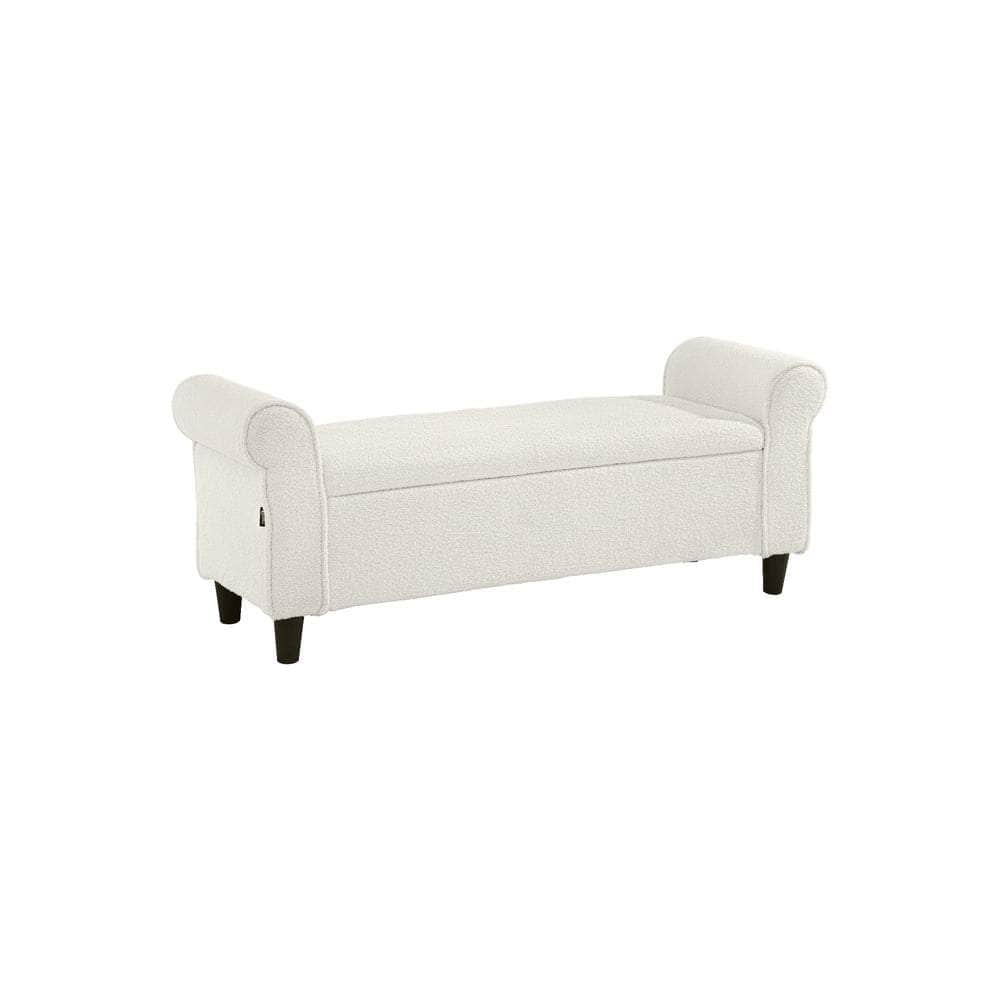 Storage Ottoman  Sherpa Fabric Large White