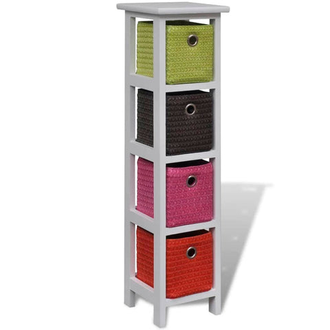 Storage Rack with Multi-colour Baskets Wood