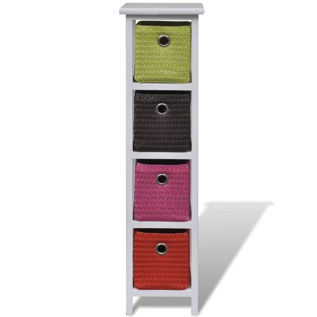 Storage Rack with Multi-colour Baskets Wood