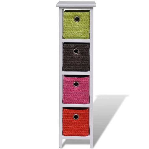 Storage Rack with Multi-colour Baskets Wood