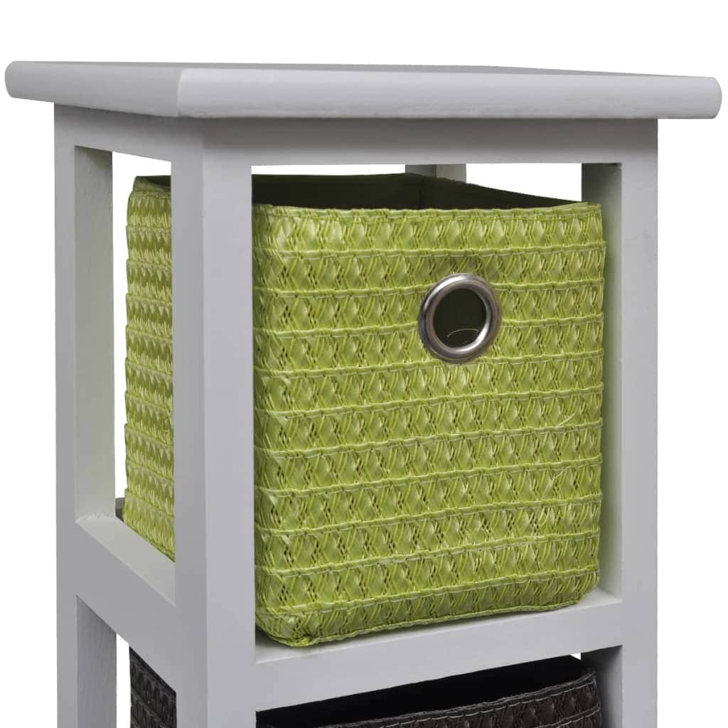 Storage Rack with Multi-colour Baskets Wood