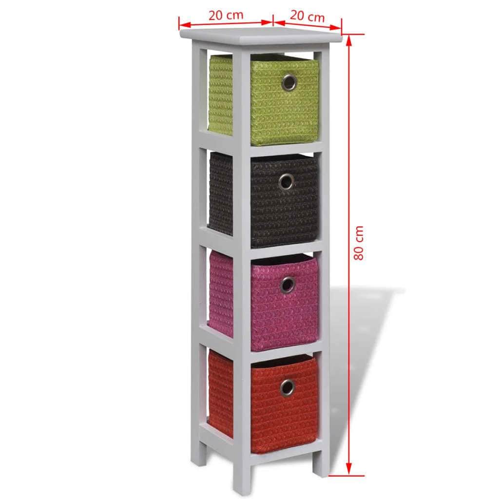 Storage Rack with Multi-colour Baskets Wood