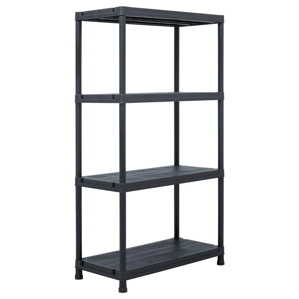 Storage Shelf Rack Black 100 kg Plastic