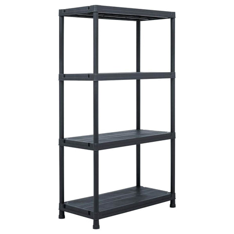 Storage Shelf Rack Black 100 kg Plastic