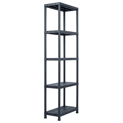 Storage Shelf Rack Black 125 kg Plastic