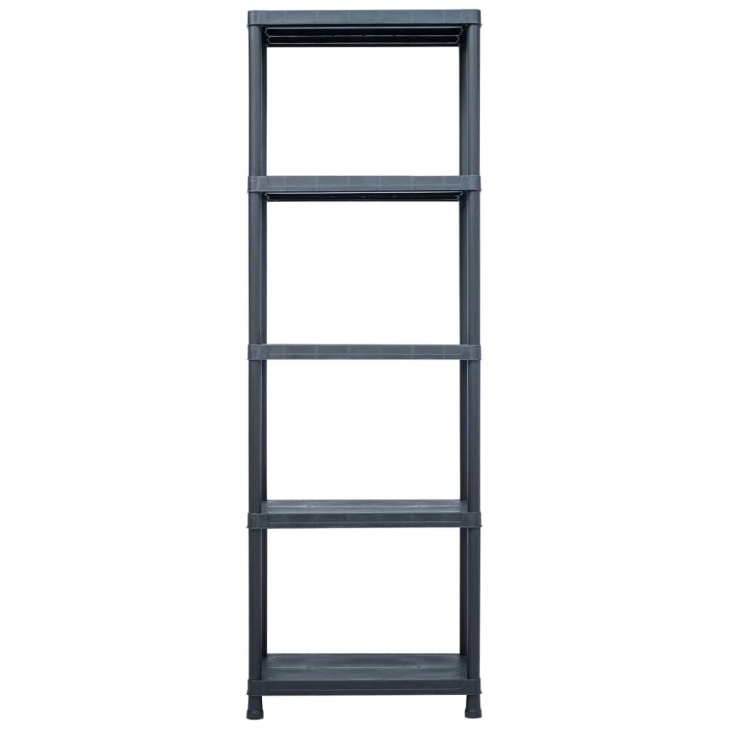 Storage Shelf Rack Black 125 kg Plastic